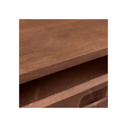 Consola de madera maciza con 2 cajones y detalles dorados - Colombo
