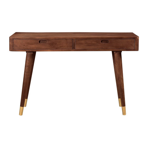 Consola de madera maciza con 2 cajones y detalles dorados - Colombo