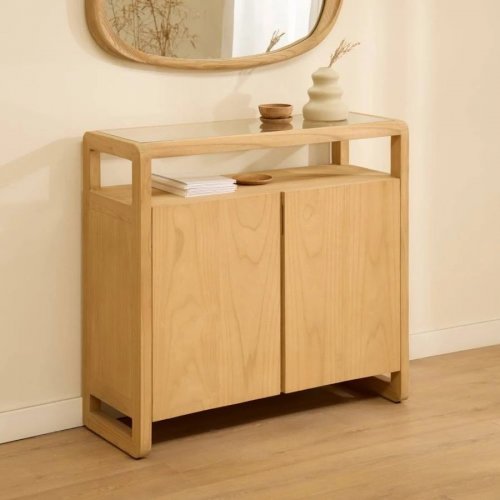 Consola de madera maciza de Sungkai 90x85 cm