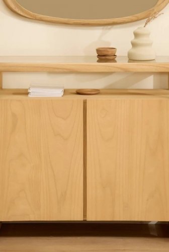 Consola de madera maciza de Sungkai 90x85 cm