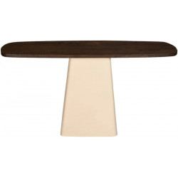 Consola de madera maciza y metal marfil
