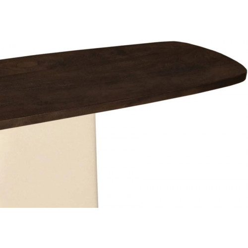 Consola de madera maciza y metal marfil