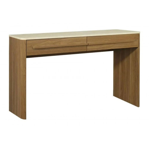 Consola efecto madera travertino con 2 cajones