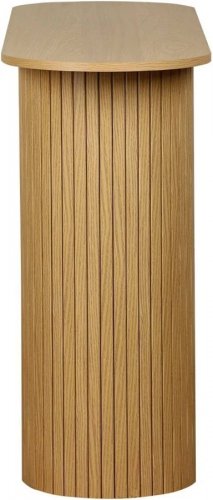 Consola escandinava ovalada efecto madera acanalada