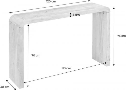 Consola exótica de madera de acacia