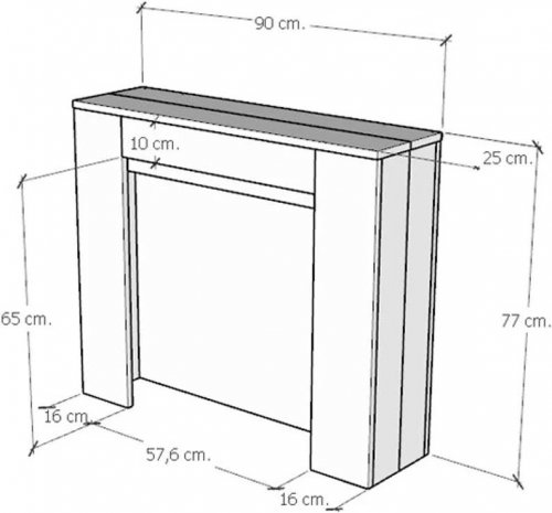 Consola extensible 90x25/211 cm Kiba
