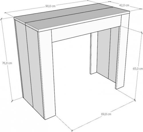 Consola extensible 90x42/198 cm Emy Small