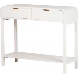 Consola Mdf Pino Blanco Dorado 90x32x75 cm