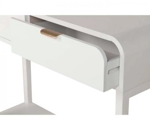Consola Mdf Pino Blanco Dorado 90x32x75 cm