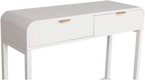 Consola Mdf Pino Blanco Dorado 90x32x75 cm
