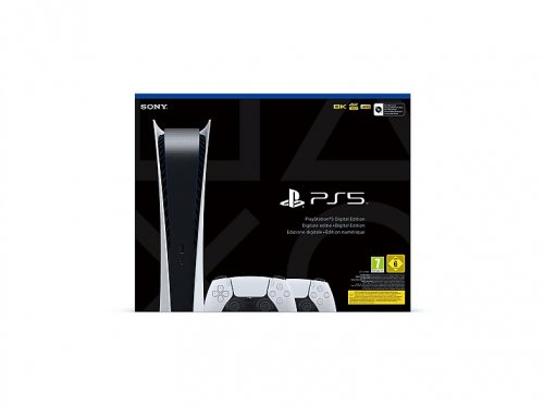 Consola PS5 - SONY PlayStation 5 Digital Edition + 2 DualSense, 825 GB, Negro, Blanco