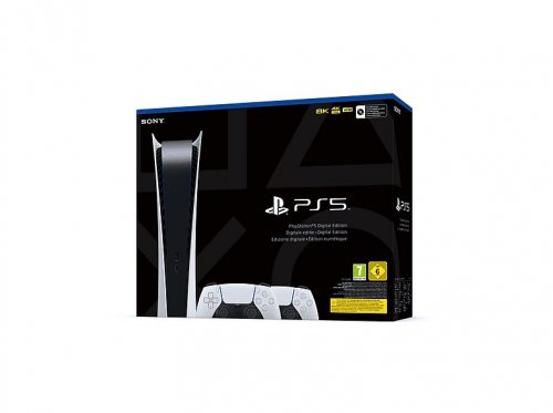 Consola PS5 - SONY PlayStation 5 Digital Edition + 2 DualSense, 825 GB, Negro, Blanco