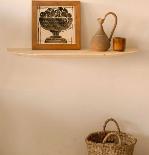 Consola recibidor de madera tono natural 100x3,2cm