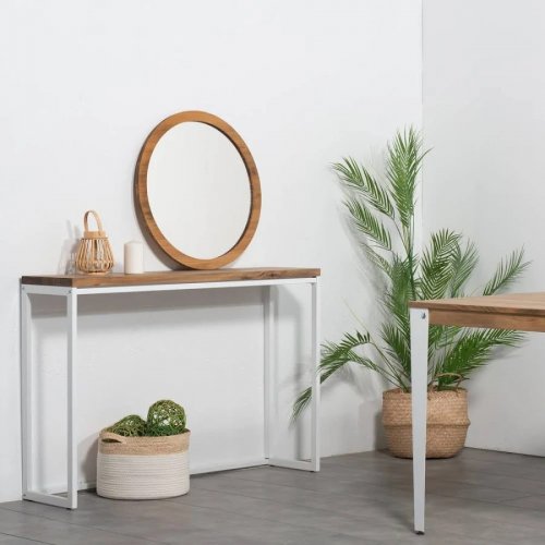Consola Recibidor iCub Big Wood 100x30x80cm Blanco en madera