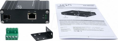 Convertidor de medios, 1000base-T, PoE+