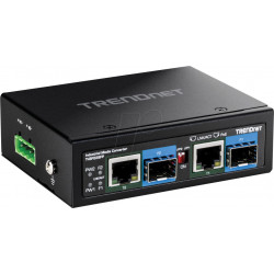 Convertidor de medios, 2 puertos, Gigabit Ethernet, SFP, PoE++