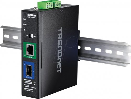 Convertidor de medios industriales, SFP+ a 10G, PoE++