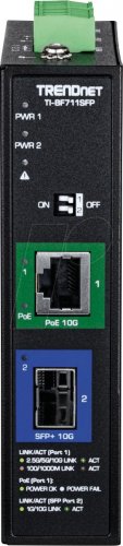 Convertidor de medios industriales, SFP+ a 10G, PoE++