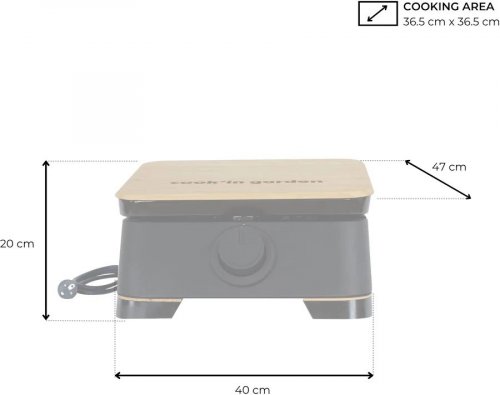 Cook in Garden Plancha eléctrica 2500w placa de hierro fundido esmaltado PE004