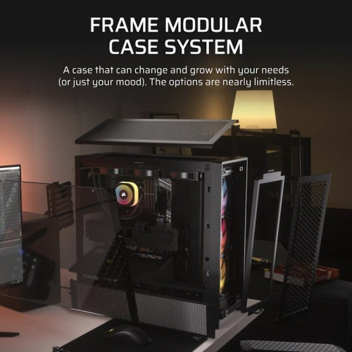 Corsair FRAME 4000D RS ARGB Semi Torre E-ATX Cristal Templado USB-C Negra