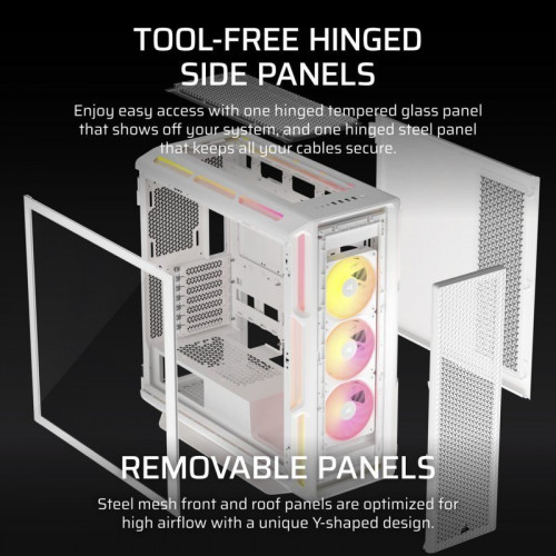 Corsair iCUE LINK 5000T LX RGB Mid Tower EATX Cristal Templado USB-C Blanca