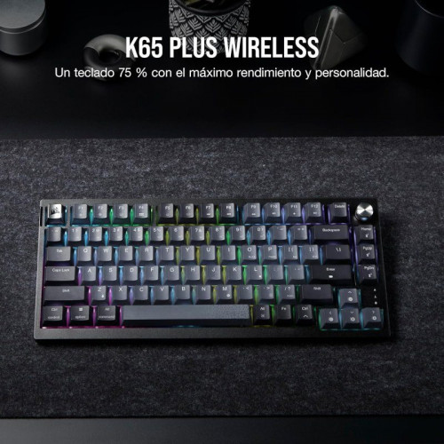 Corsair K65 PLUS WIRELESS 75% Teclado Mecánico Inalámbrico Gaming Hot Swapped MLX Red