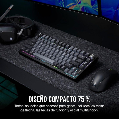 Corsair K65 PLUS WIRELESS 75% Teclado Mecánico Inalámbrico Gaming Hot Swapped MLX Red