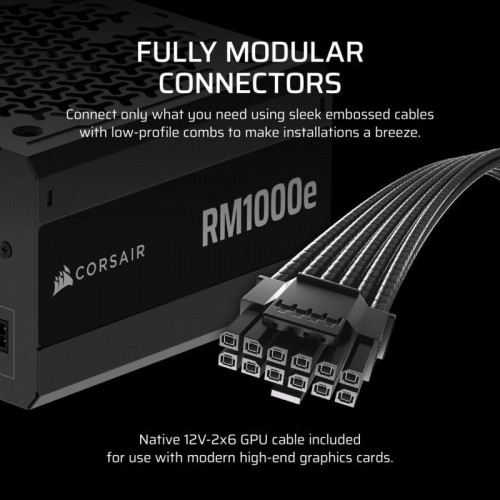 Corsair RMe Series RM1000e ATX 3.1 PCIe 5.1 1000W Cybenetics 80 Plus Gold Modular