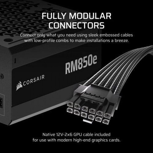 Corsair RMe Series RM850e ATX 3.1 PCIe 5.1 850W Cybenetics 80 Plus Gold Modular