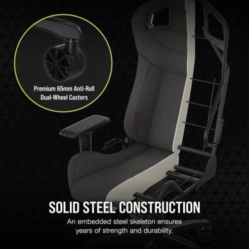 Corsair T3 Rush v2 Silla Gaming Gris Carbón con Cojines en Carbón