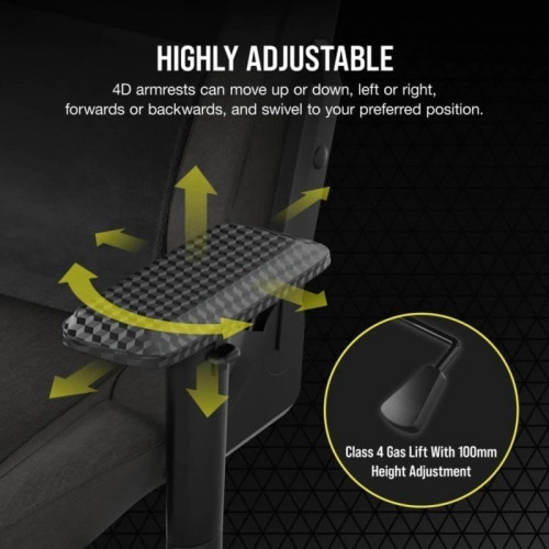 Corsair T3 Rush v2 Silla Gaming Gris Carbón con Cojines en Carbón