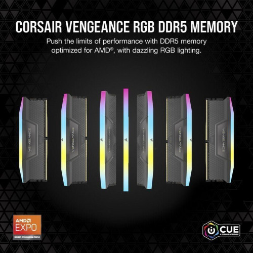 Corsair Vengeance RGB DDR5 6000MHz PC5-48000 32GB 2x16GB CL30 Dual Intel XMP y AMD EXPO