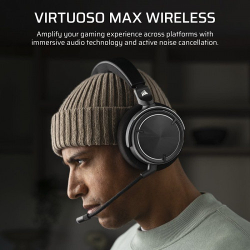 Corsair VIRTUOSO MAX Carbon Auriculares Gaming Inalámbricos con Cancelación de Ruido Dolby Atmos