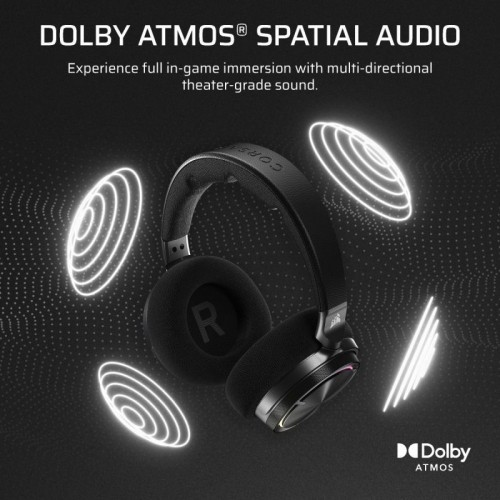 Corsair VIRTUOSO MAX Carbon Auriculares Gaming Inalámbricos con Cancelación de Ruido Dolby Atmos