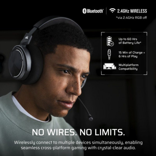 Corsair VIRTUOSO MAX Carbon Auriculares Gaming Inalámbricos con Cancelación de Ruido Dolby Atmos