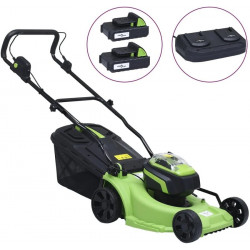 Cortacésped sin cables con dos Baterías 20V 2000 Mah Li-ion VidaXL
