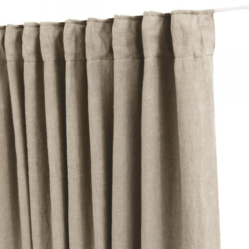 Cortina cinta frunce, trabilla oculta Danae Blackout 100% lino lavado de 200x280cm INSPIRE liso natural. Incluye cinta termoadhesiva
