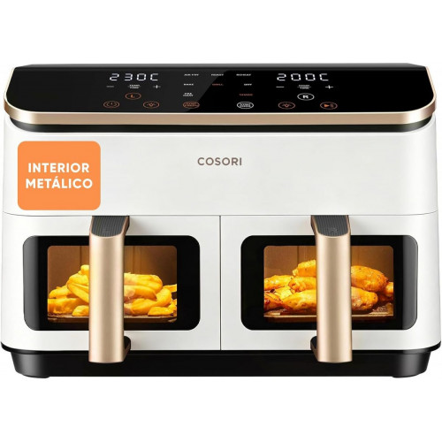 Cosori Freidora de Aire Grande con Doble Cesta 8,5L Air Fryer Blanca