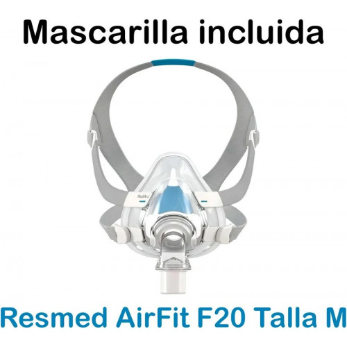 Cpap resmed auto con humidificador airsense 10 autoset + mascarilla resmed airfit f20