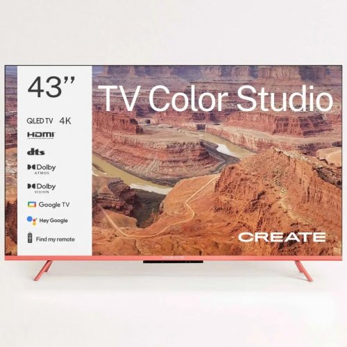 CREATE TV COLOR STUDIO Televisor Smart TV QLED 4K con pantalla antirreflejos y estructura de