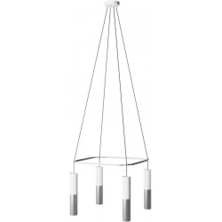 Creative-Cables Lámpara de Araña Cage A 4 Caídas Tub-e14 Doppio Bombilla