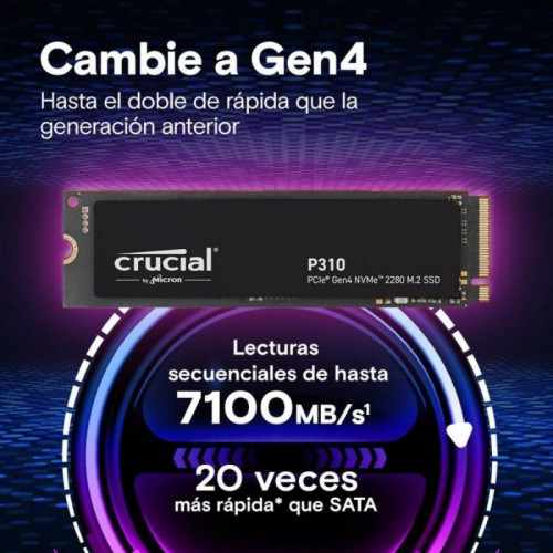 Crucial P310 1TB Disco SSD 2280 7100MB/S NVME M.2 PCIe Gen4