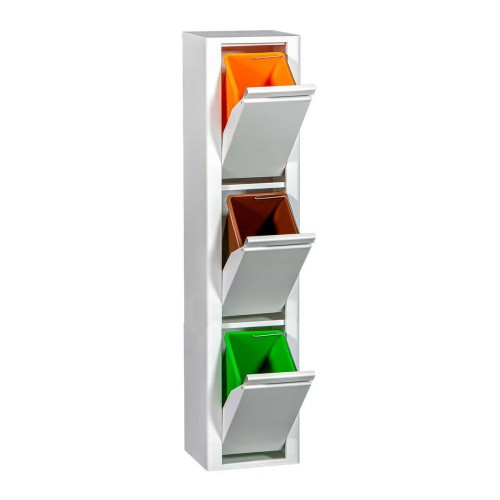 Cubo de basura blanco 3 compartimentos Duett Blanco