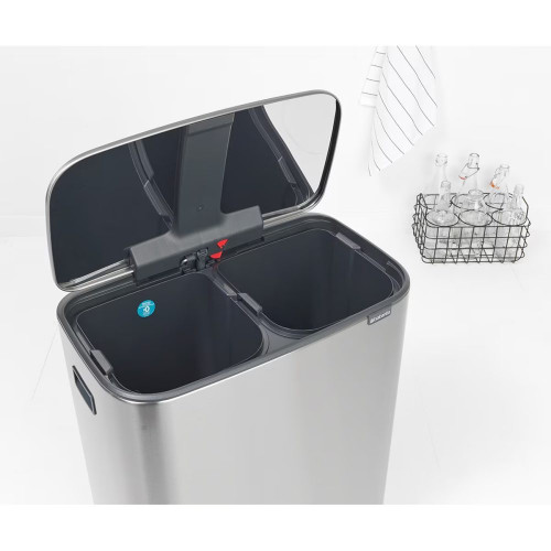 Cubo de basura con pedal para reciclar 2x30L Bo Pedal Bin Brabantia Acero