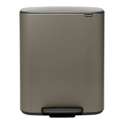 Cubo de basura con pedal para reciclar BO 2x30 L Brabantia Platino