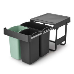 Cubo de basura integrado para reciclar Sort&Go 10 + 10 + 20 L Brabantia Gris oscuro