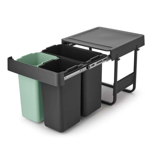 Cubo de basura integrado para reciclar Sort&Go 10 + 10 + 20 L Brabantia Gris oscuro