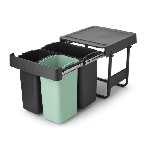 Cubo de basura integrado para reciclar Sort&Go 10 + 10 + 20 L Brabantia Gris oscuro