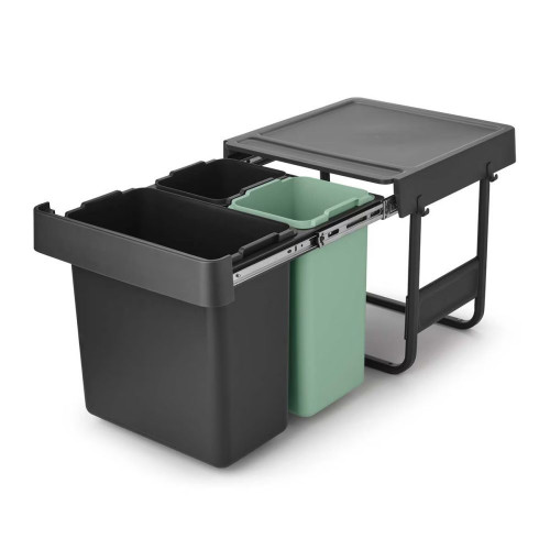 Cubo de basura integrado para reciclar Sort&Go 10 + 10 + 20 L Brabantia Gris oscuro