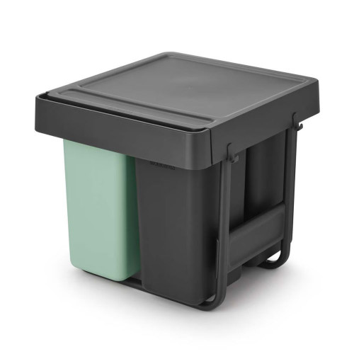 Cubo de basura integrado para reciclar Sort&Go 10 + 10 + 20 L Brabantia Gris oscuro